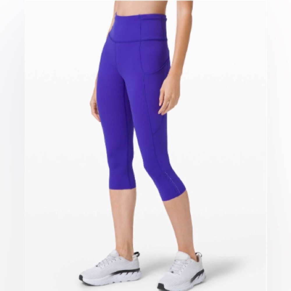 Lululemon Fast and Free High-Rise Crop II 19"*SeaWheeze Size 10
